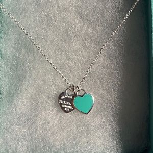 Tiffany Blue double heart necklace mini